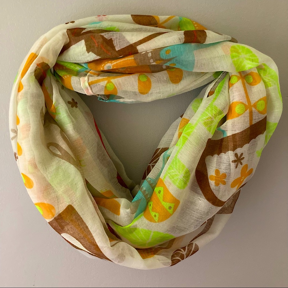 Bright Floral Summer Infinity Scarf